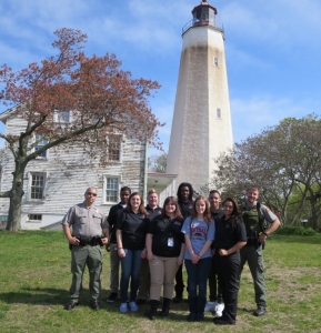 Explorer Post #1 with US Park Rangers Chief Rob Louden and Ranger Houvalic at Sandy Hook